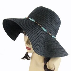 Floppy Sun Hat with Wide Brim—Foldable Roll-Up Straw Beach Hat